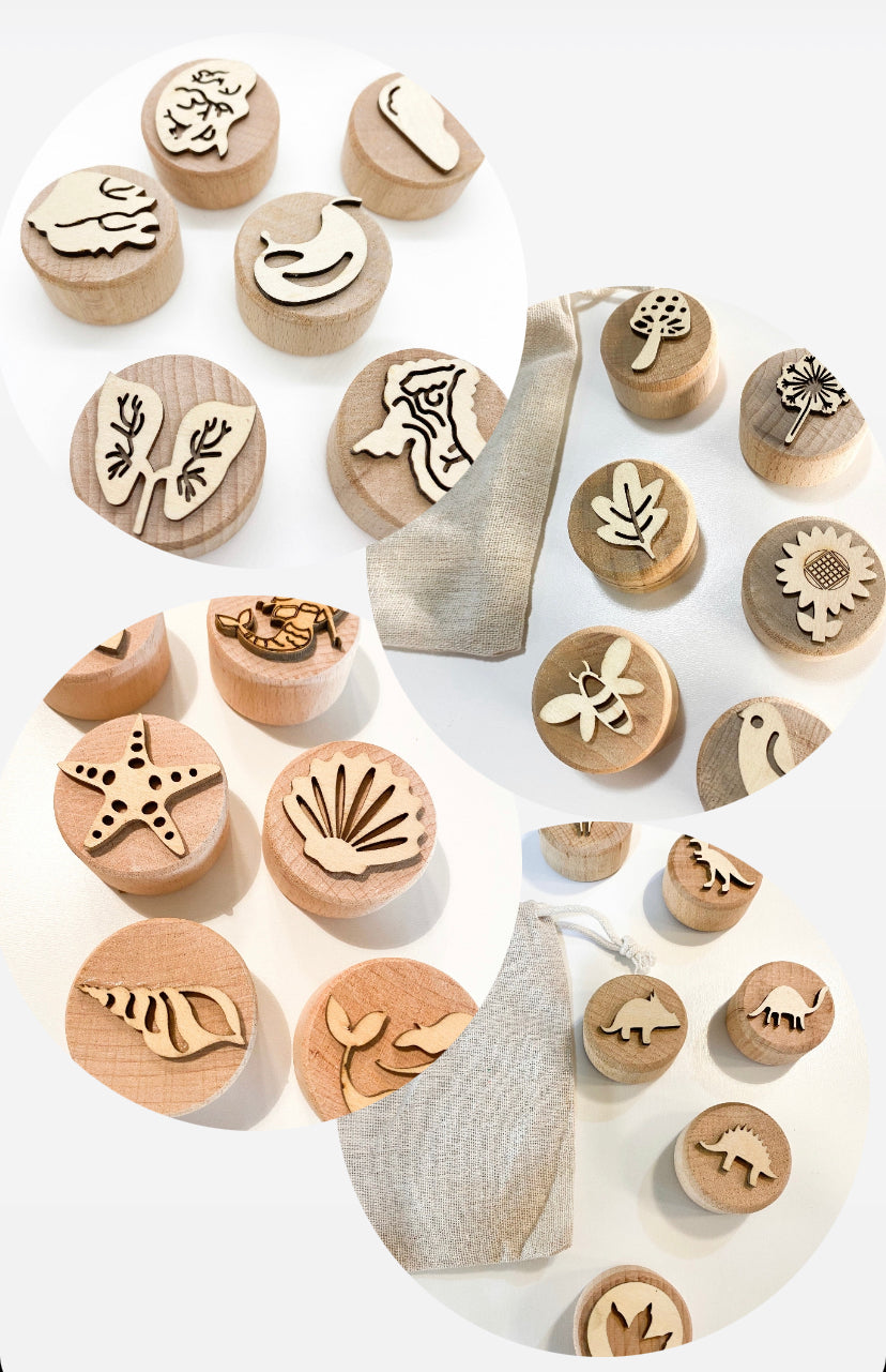 Themed Wooden Playdough Stamps