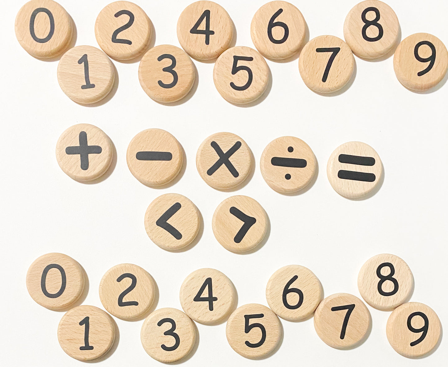 Wooden Math & Number Discs