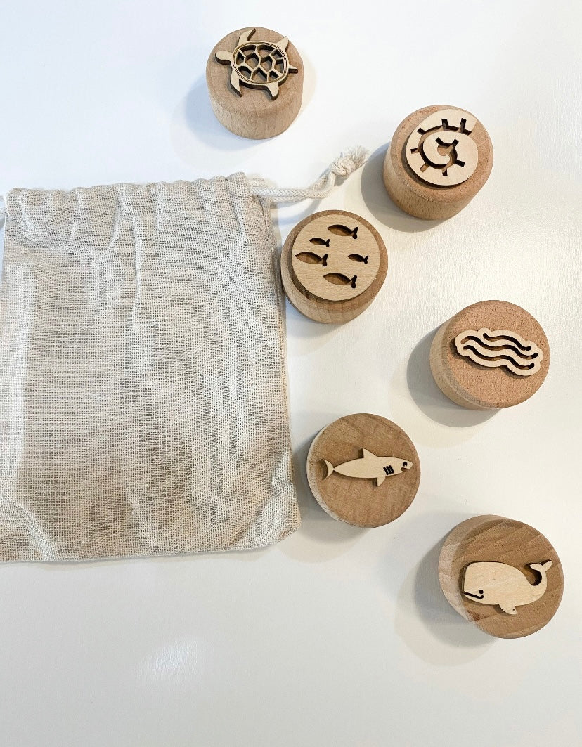 Themed Wooden Playdough Stamps