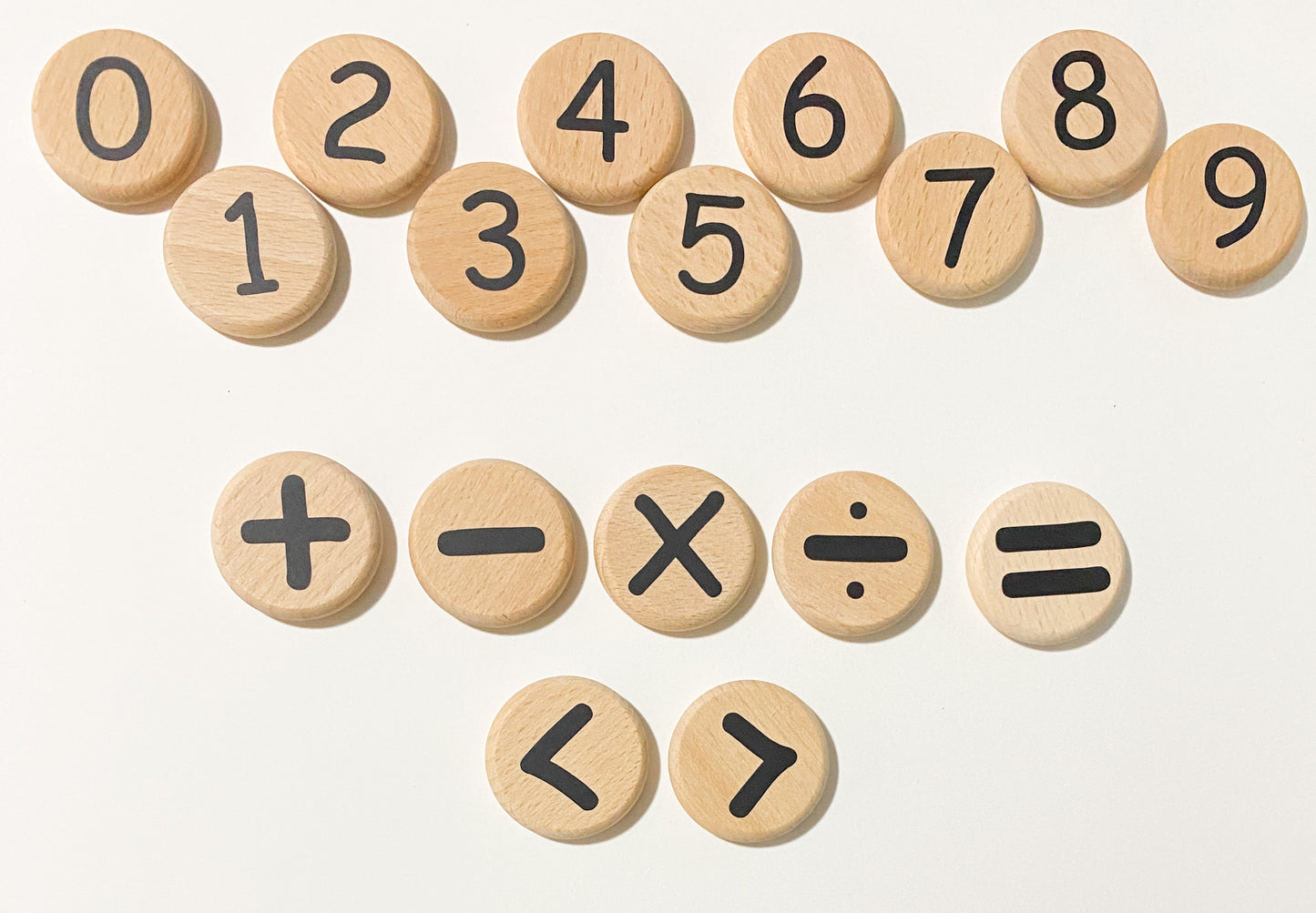 Wooden Math & Number Discs