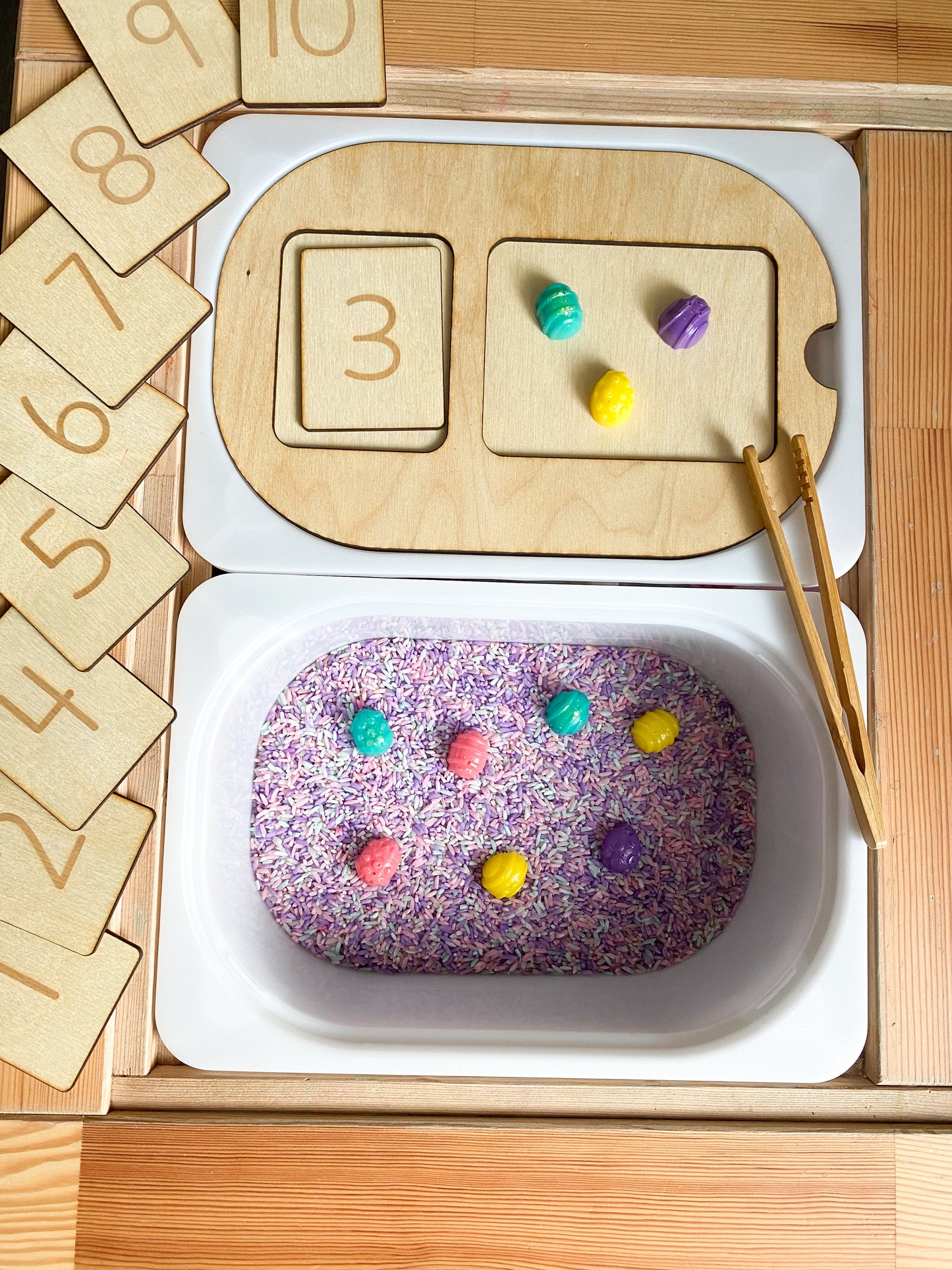 Spring & Easter Math Sensory Kit - Easter Day Sensory Kit - Flisat Insert Counting Board