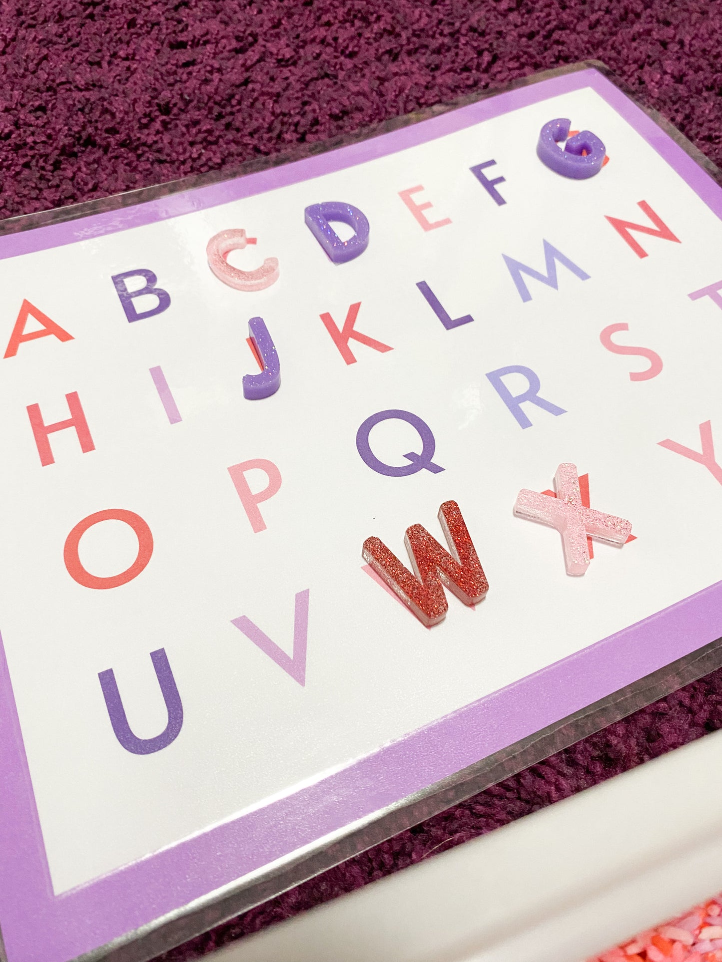 Valentine's ABC Sensory Kit - Sensory Base Filler - ABC Resin Loose Parts - Resin Alphabet