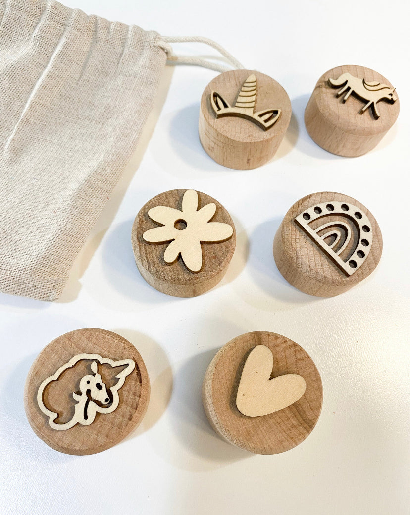 Themed Wooden Playdough Stamps