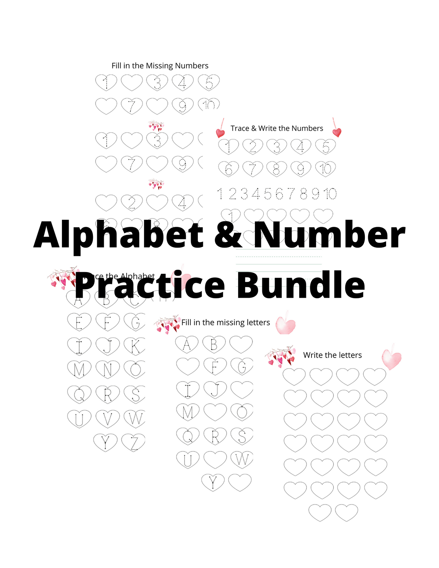 Printable Alphabet Bundle- Uppercase, Lowercase and Beginning Sounds - ABC Activity - Printing Activity - Letter Sounds Worksheet