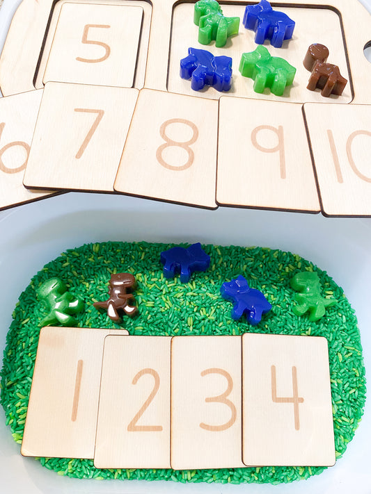 Resin Dino Math Sensory Kit - Counting Board for Flisat Table & Sensory Kit - Flisat Insert Counting Board