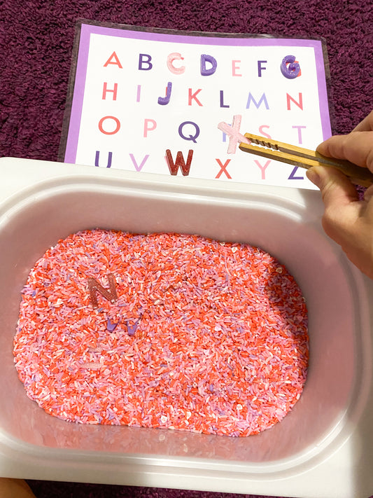 Valentine's ABC Sensory Kit - Sensory Base Filler - ABC Resin Loose Parts - Resin Alphabet