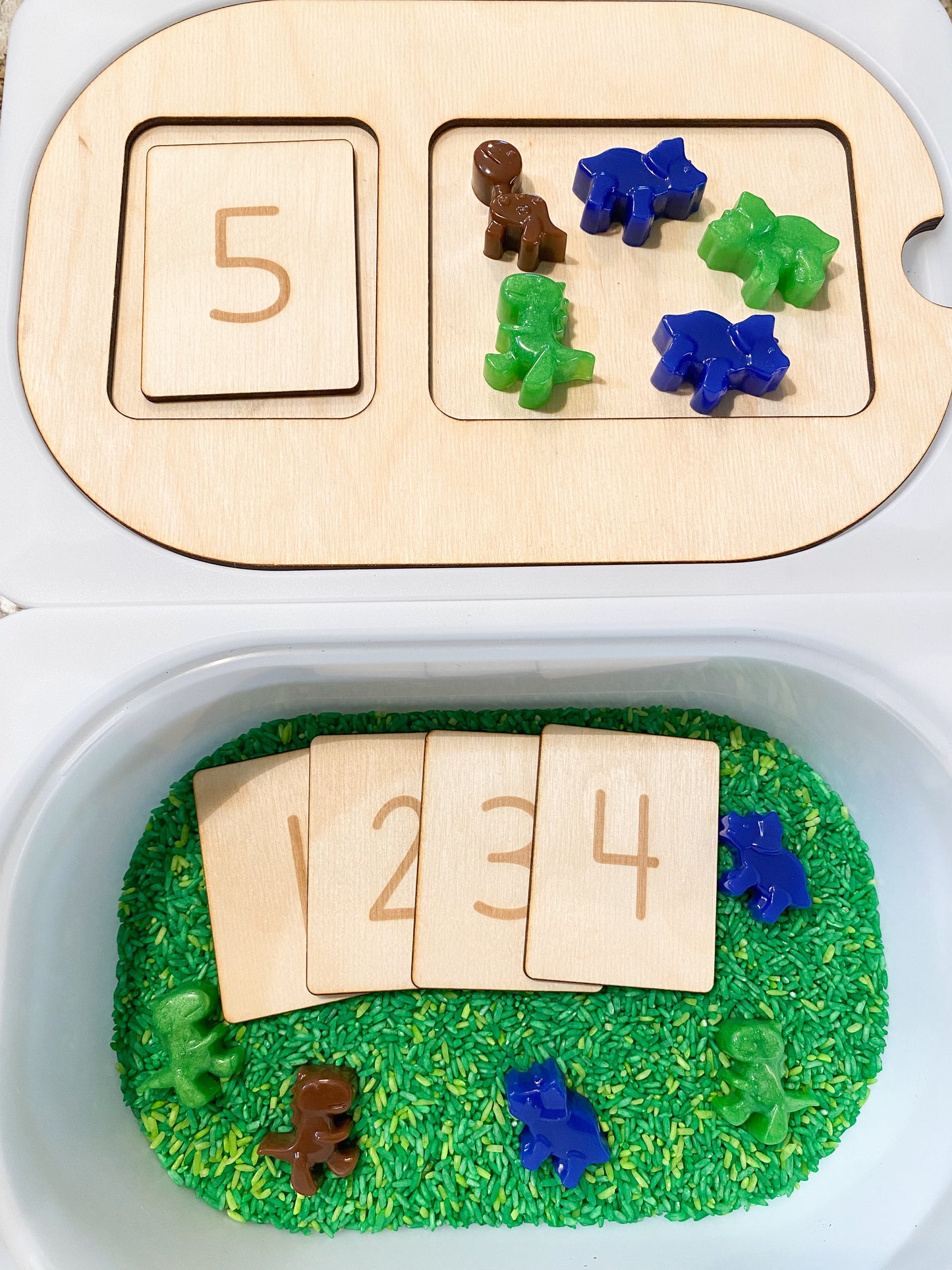 Resin Dino Math Sensory Kit - Counting Board for Flisat Table & Sensory Kit - Flisat Insert Counting Board