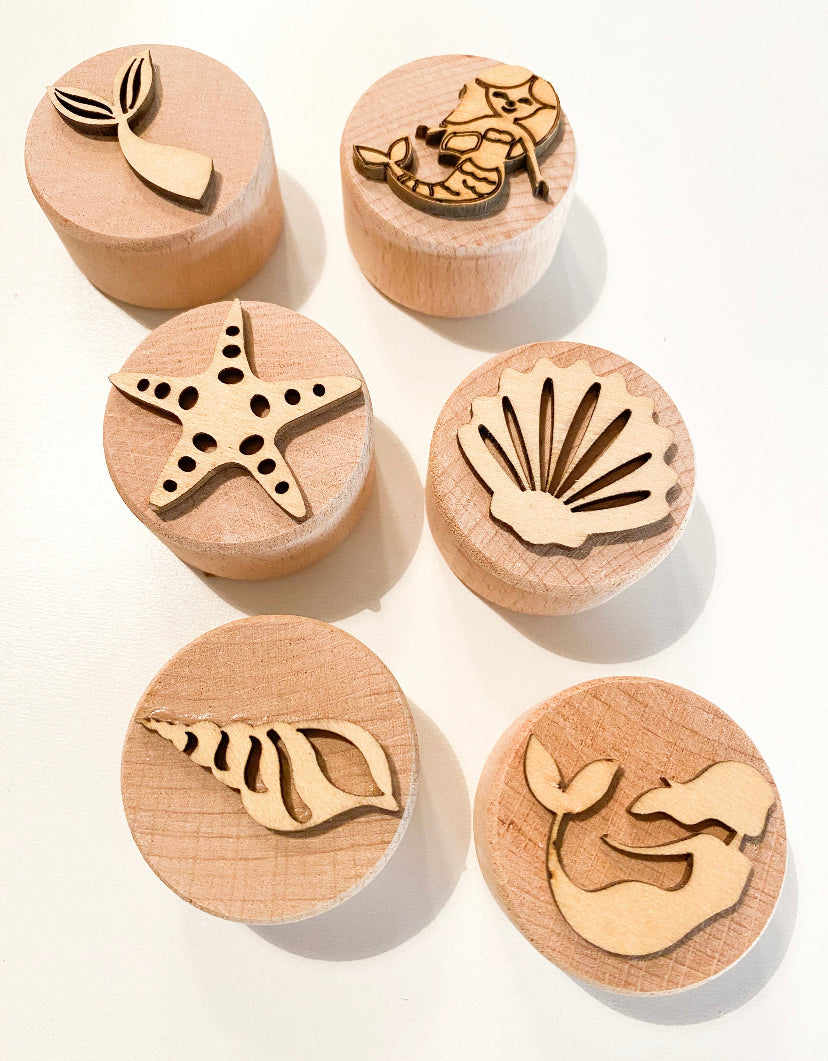 Themed Wooden Playdough Stamps