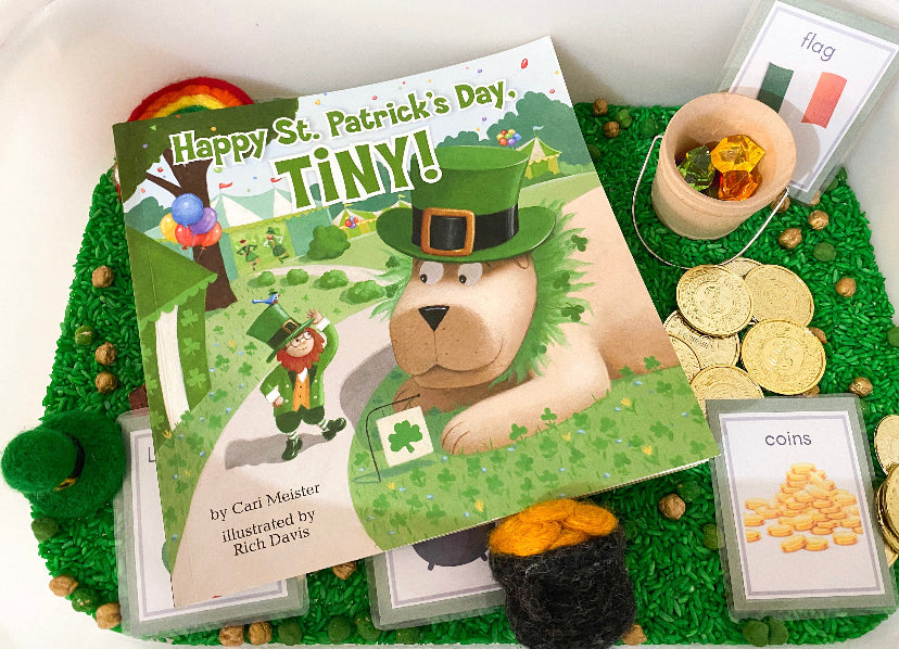 St. Patrick’s Day Sensory Kit - Rice Sensory Kit - Rainbow Pot of Gold Rice Play -  Leprechaun