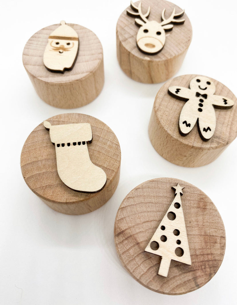 Themed Wooden Playdough Stamps