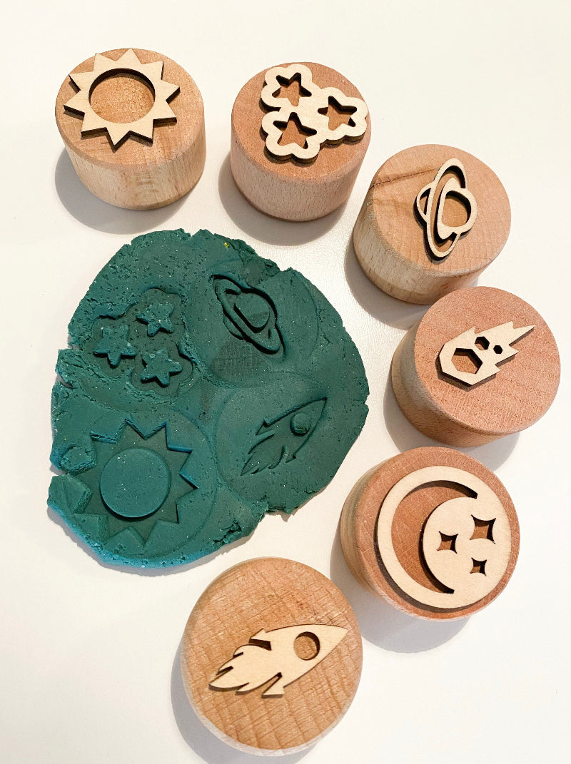 Themed Wooden Playdough Stamps