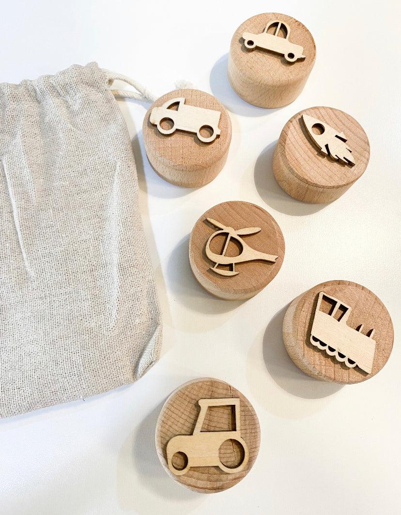 Themed Wooden Playdough Stamps