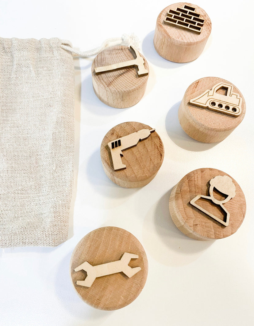 Themed Wooden Playdough Stamps