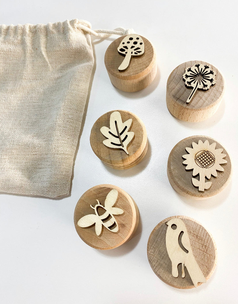 Themed Wooden Playdough Stamps