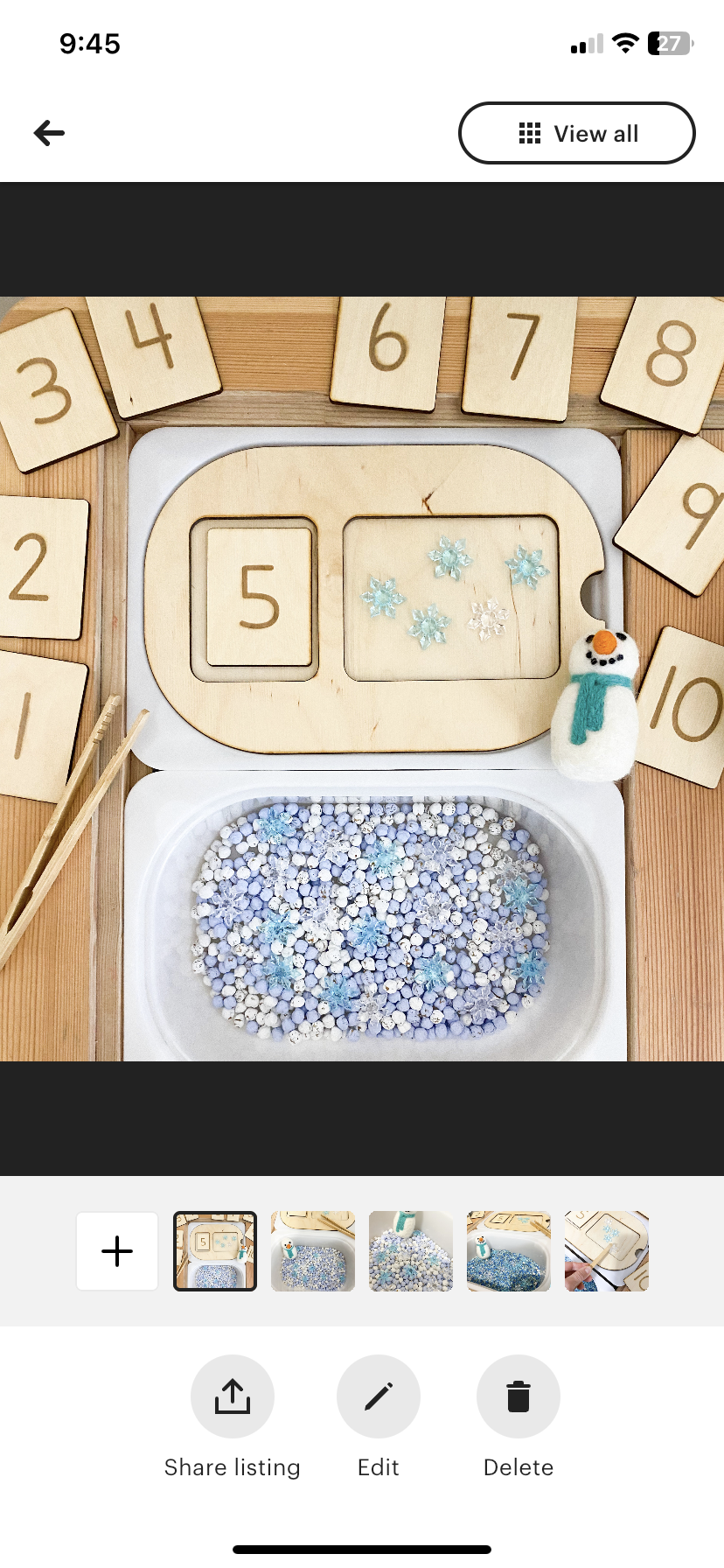 Winter Math Sensory Kit - Counting Board for Flisat Table & Sensory Kit - Flisat Insert Counting Board