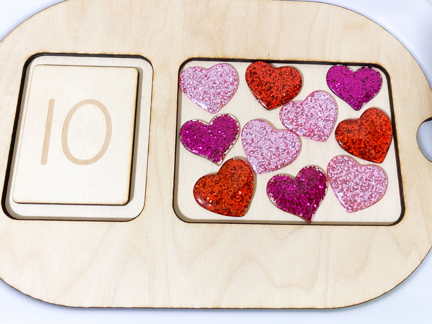 Valentine’s Day Math Sensory Kit - Sensory Kit for Valentines Day - Valentine’s Day Sensory Kit - Flisat Insert Counting Board