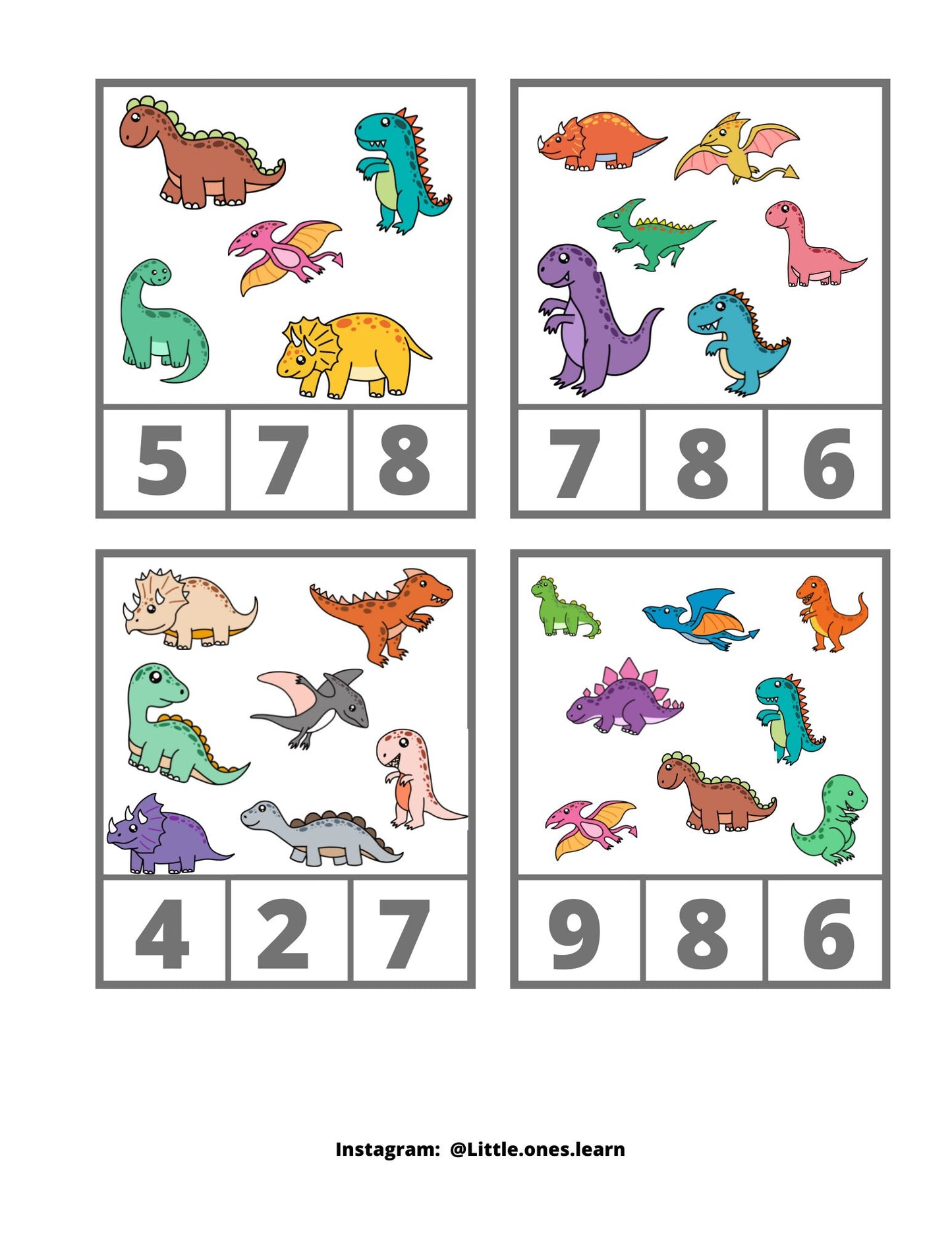 Dinosaur BUNDLE - Themed Flashcards, Count and Clip Cards, Word Cards and Poster