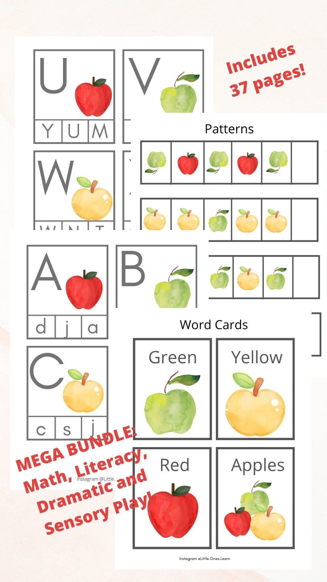 Printable Fall Bundle - Apple Bundle - Pumpkin Life Cycle & Pumpkin Investigation Bundle