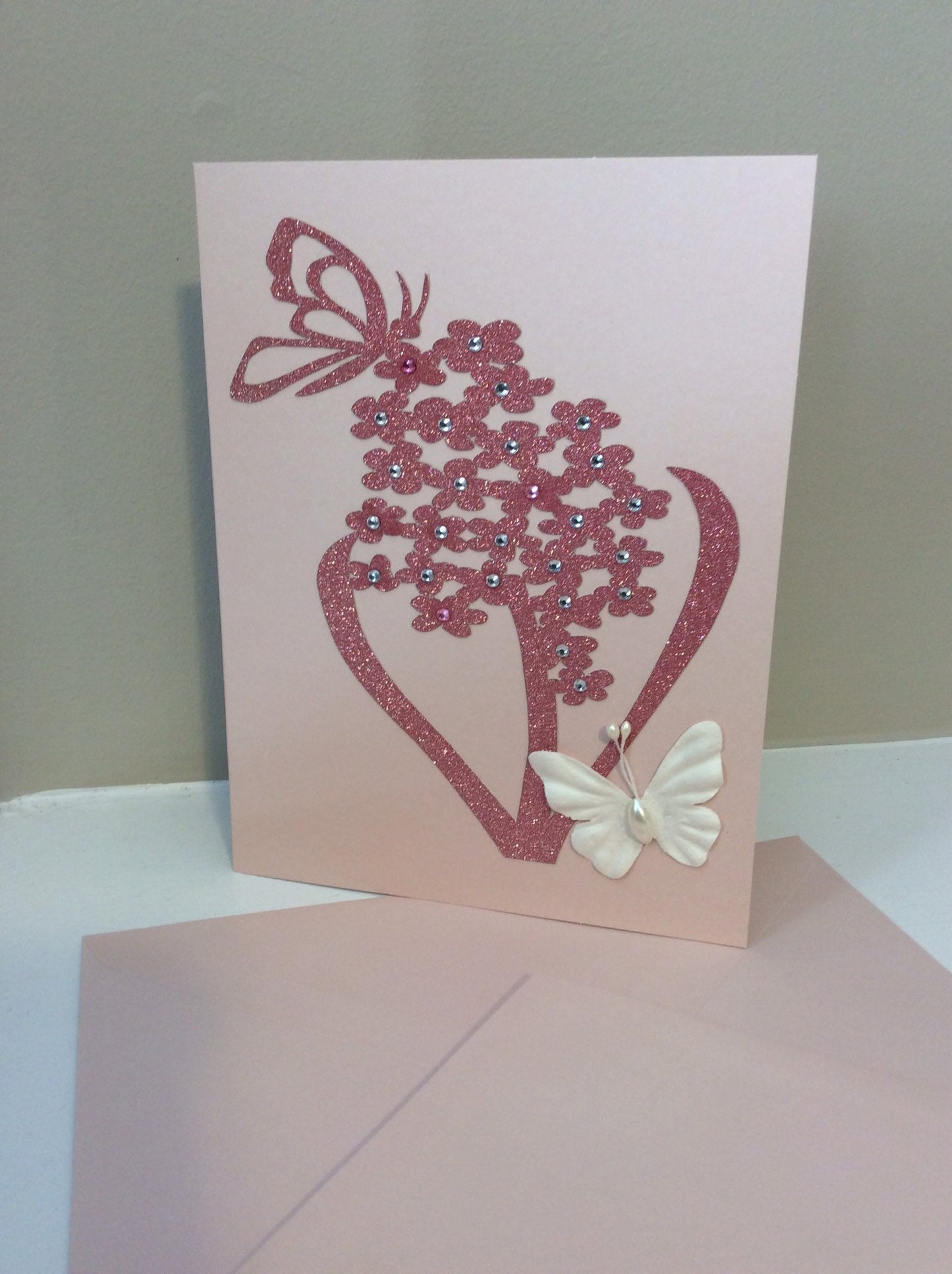 Blank Card - Flower and Butterfly - Notecard - Pregnancy and Infant Loss Awareness