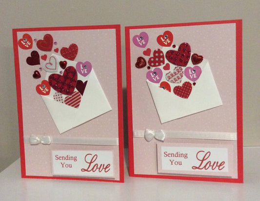 Valentine Card - Love and Hearts Card - Sending Love - Love Card - Xo