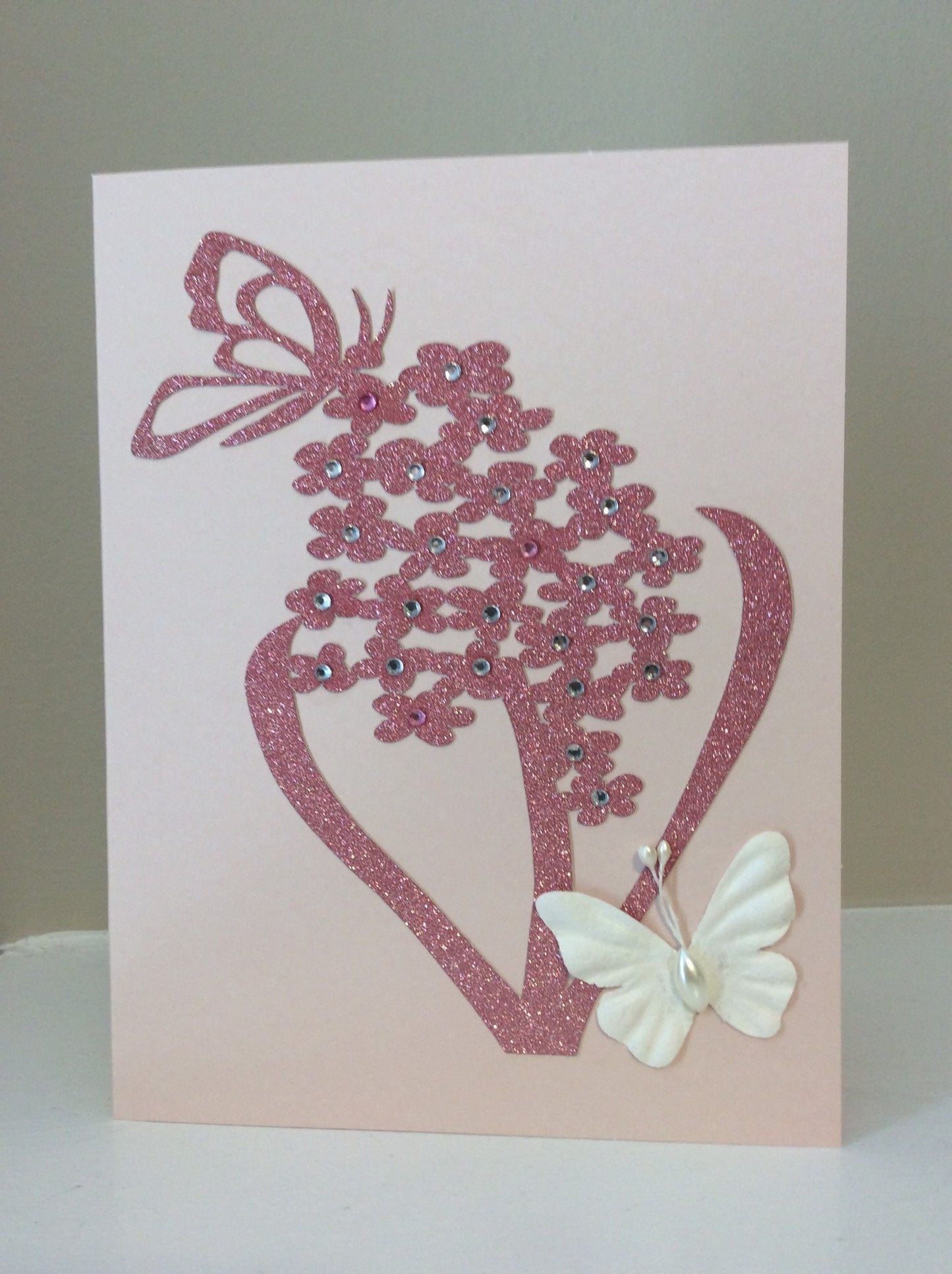 Blank Card - Flower and Butterfly - Notecard - Pregnancy and Infant Loss Awareness