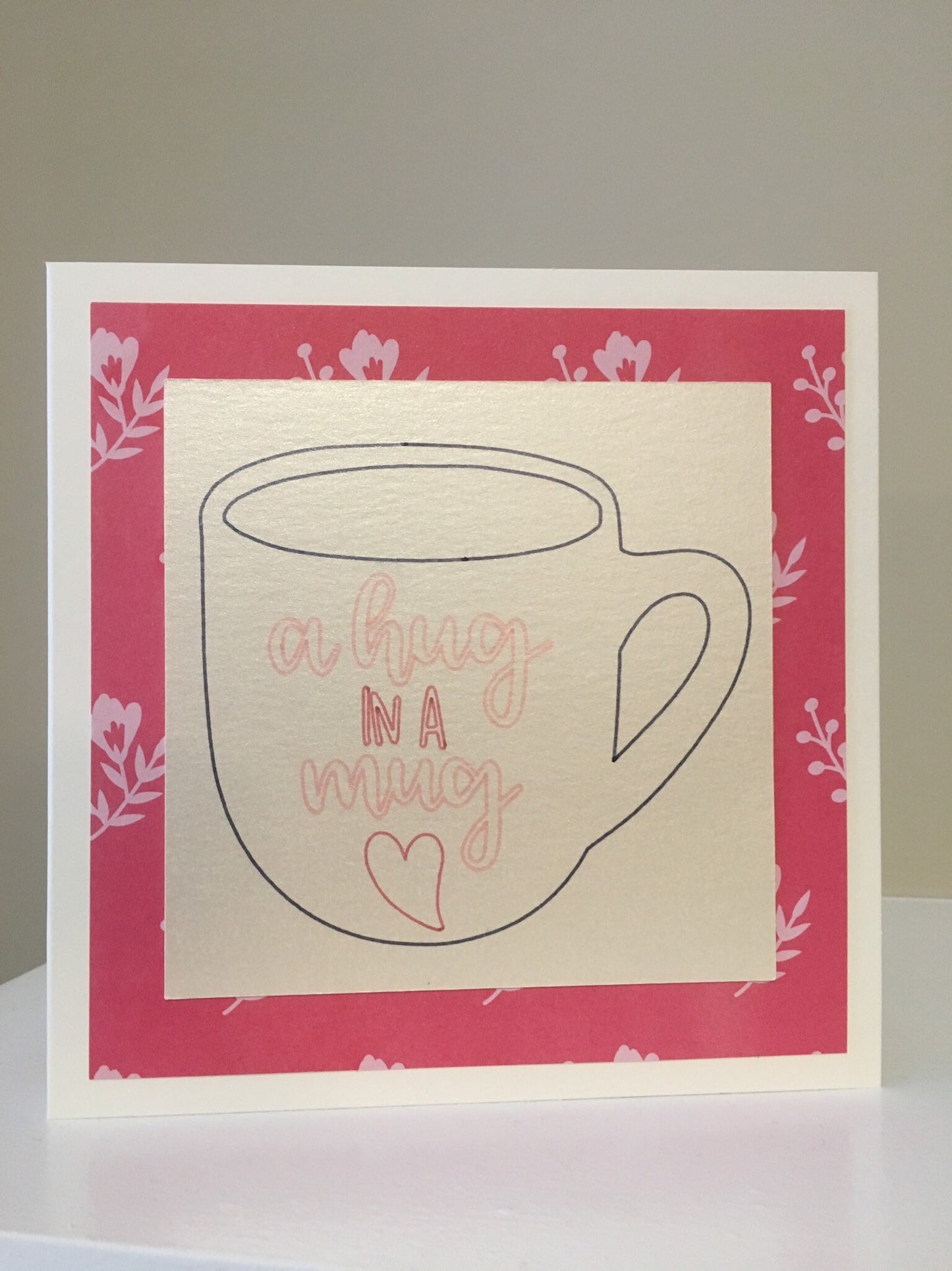 Valentine's Day Card - Love Card - Hug in a Mug - Coffee Lover - V Day Card - Heart