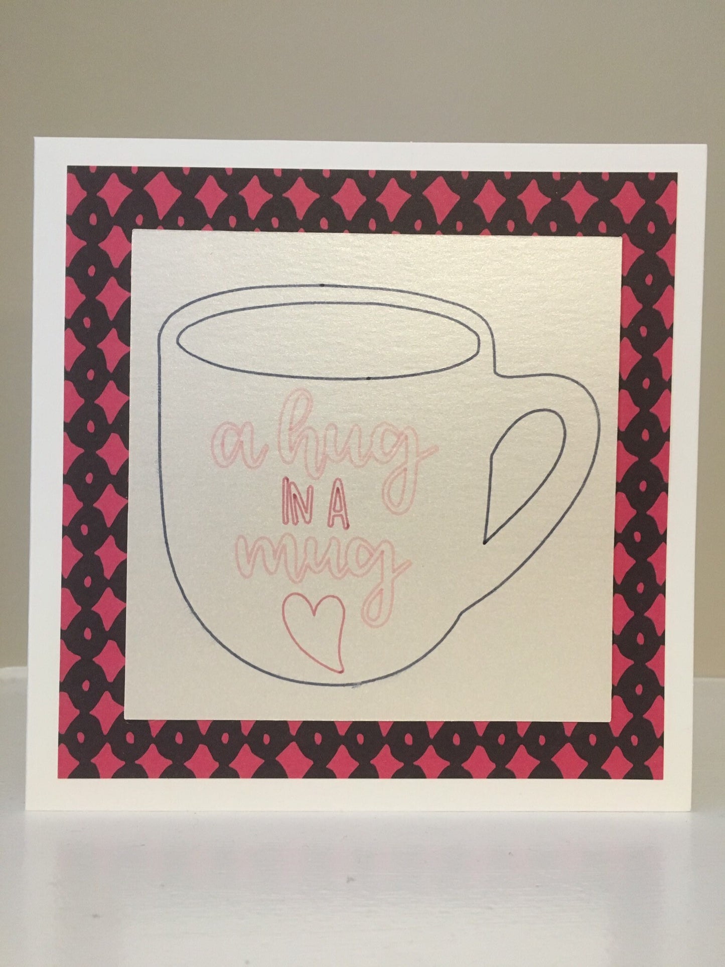 Valentine's Day Card - Love Card - Hug in a Mug - Coffee Lover - V Day Card - Heart