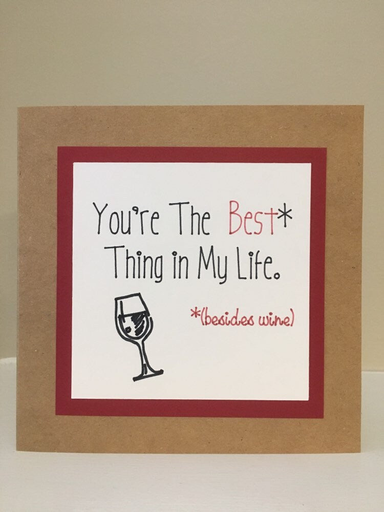 Love Card - Valentine Card - Cheeky Valentines Card - Wine - Wine Lover