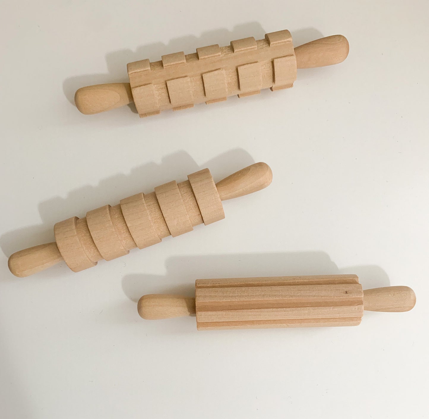 Wooden Playdough Tools - Playdough and Sand Roller - Wooden Rolling Pin - Wooden Stamps