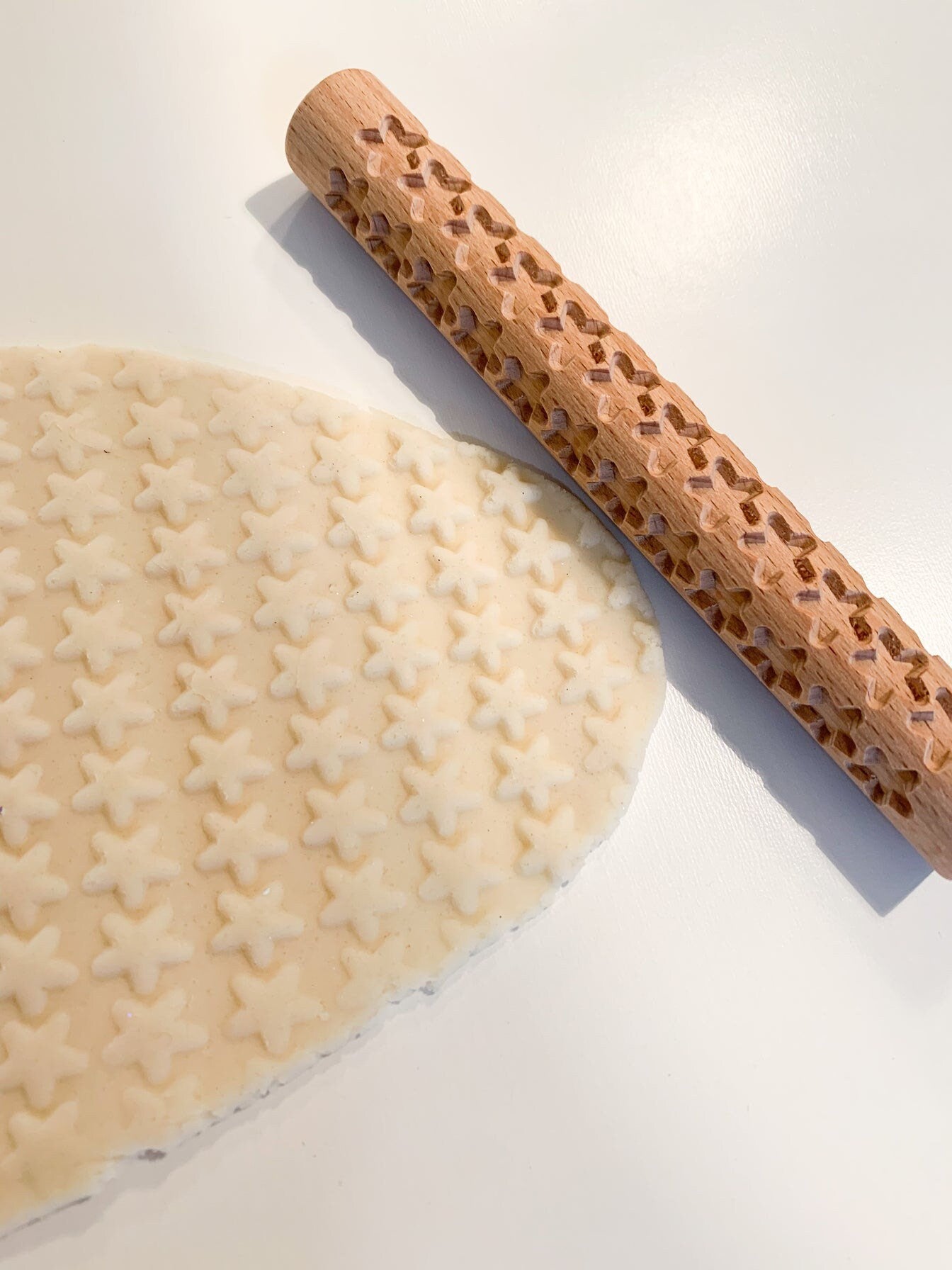 Patterned Wooden Rollers - Wooden Playdough Tools - Playdough and Sand Roller - Wooden Rolling Pin