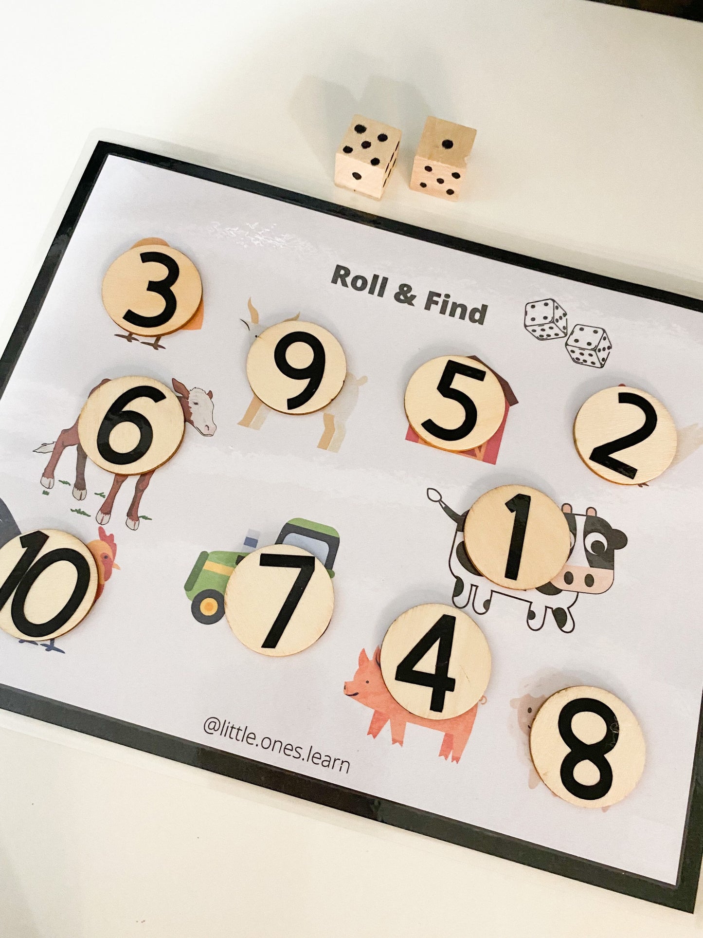 Roll & Find Math Mats * Set of 10 * Numbers Game