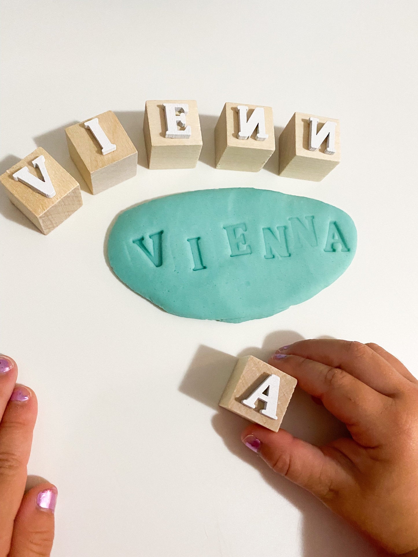 Personalized Wooden Playdough Stamps - Name Stamps