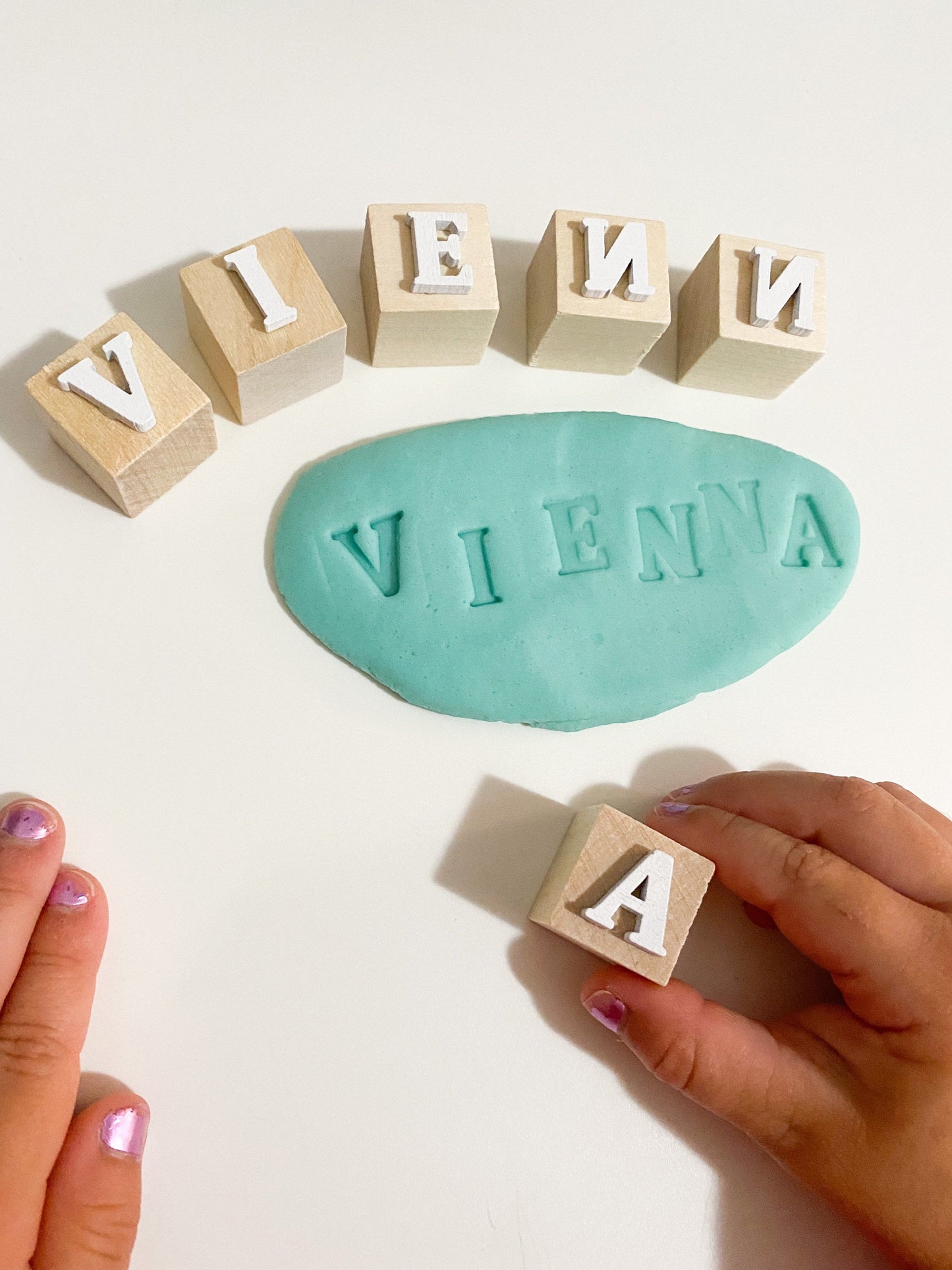 Personalized Wooden Playdough Stamps - Name Stamps