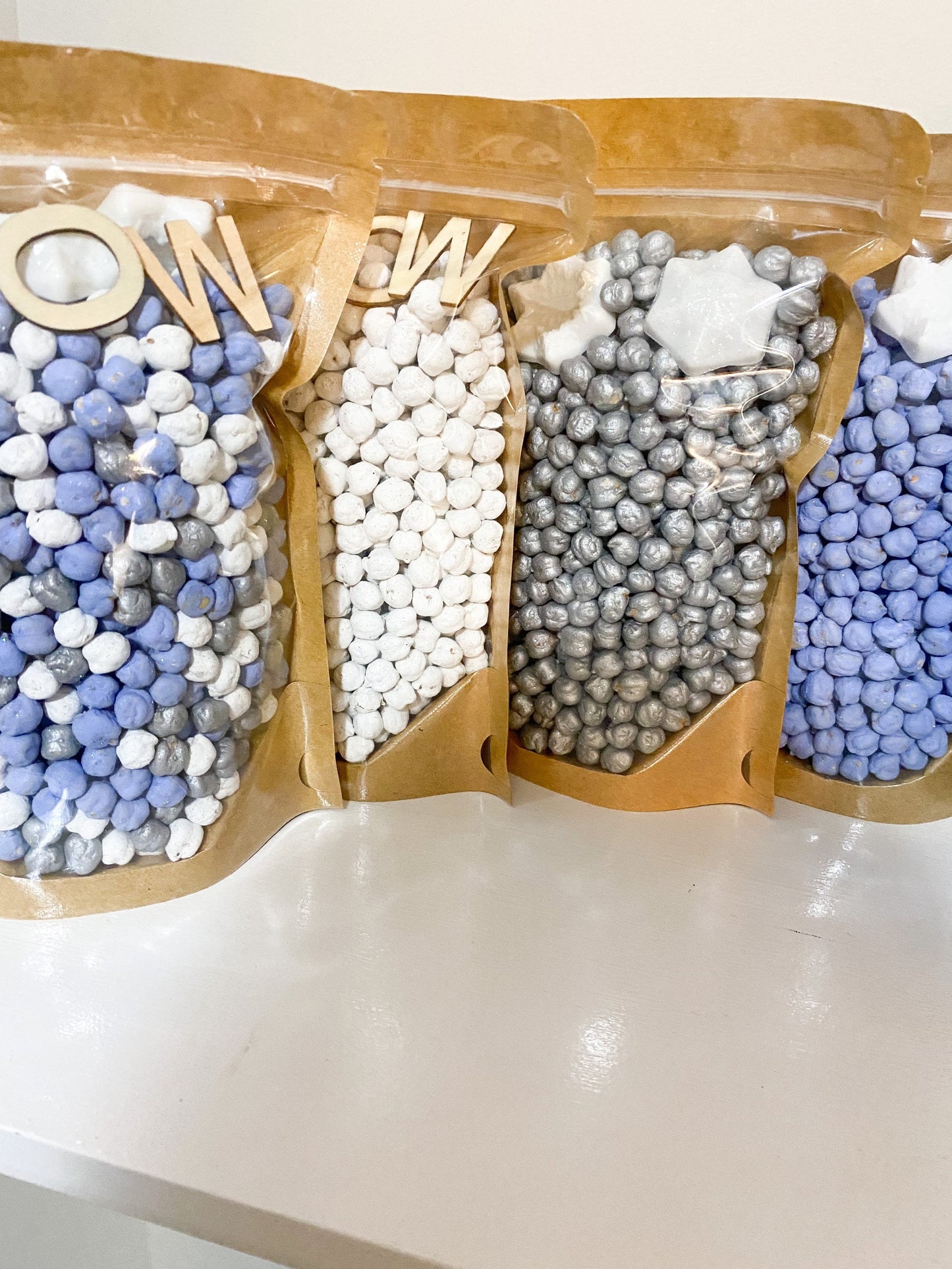 Winter Sensory Bin - Winter Chickpeas - Coloured Sensory Play Kit - Winter Sensory Kit - Sensory Filler