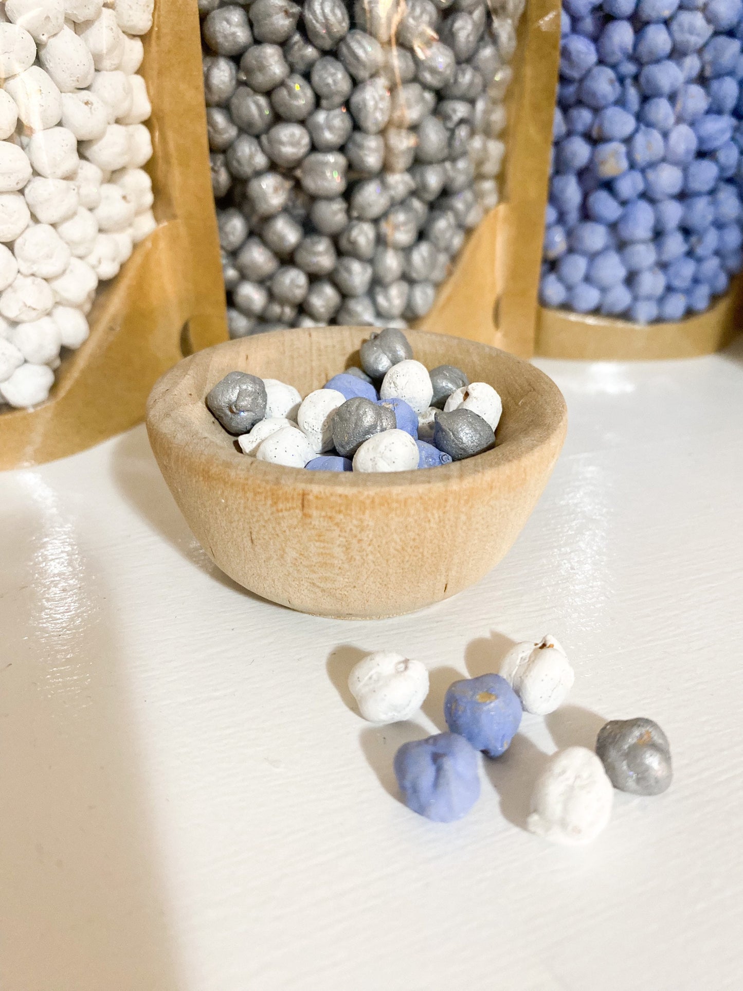 Winter Sensory Bin - Winter Chickpeas - Coloured Sensory Play Kit - Winter Sensory Kit - Sensory Filler