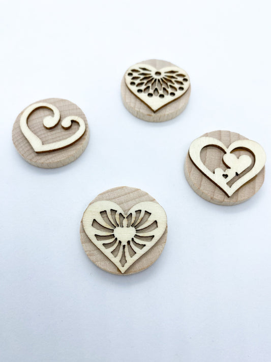 Heart Wooden Playdough Stamp - Playdough Stamps  - Wooden Stamps for Valentine’s Day