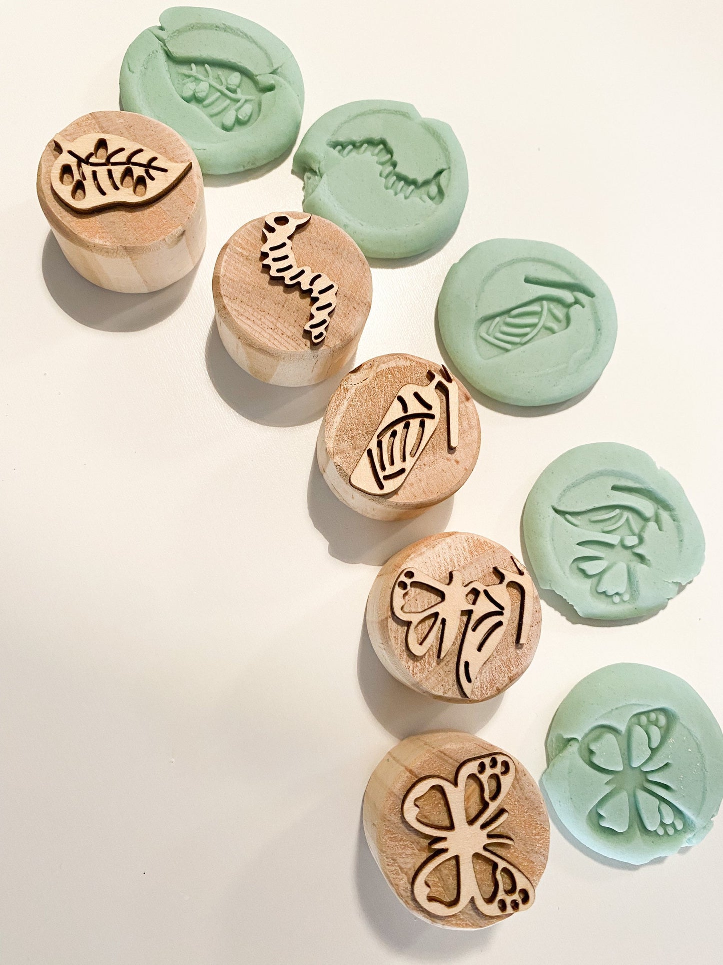 Themed Wooden Playdough Stamps