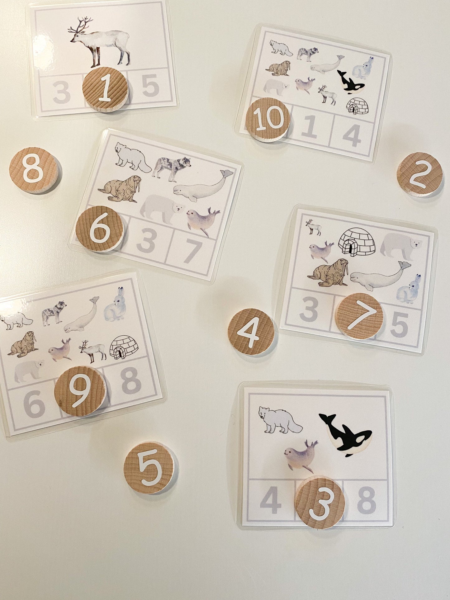 Arctic Animals Count and Clip Activity - Winter Animals Counting & Number Discs