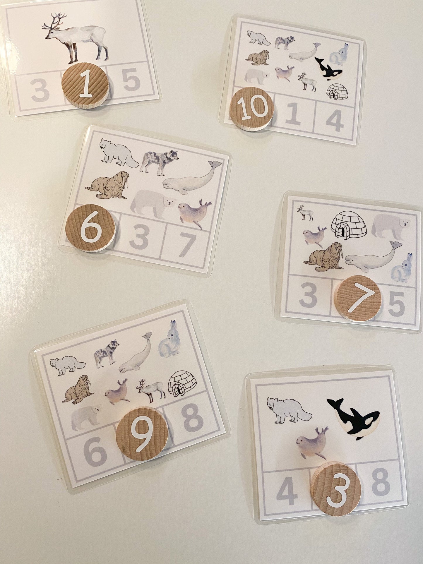 Arctic Animals Count and Clip Activity - Winter Animals Counting & Number Discs