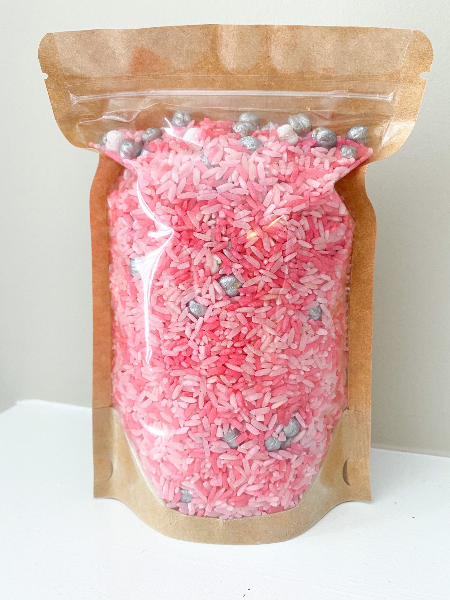 Pink and Pearl Rice Kit - Sensory Base Filler - Rice Sensory Play