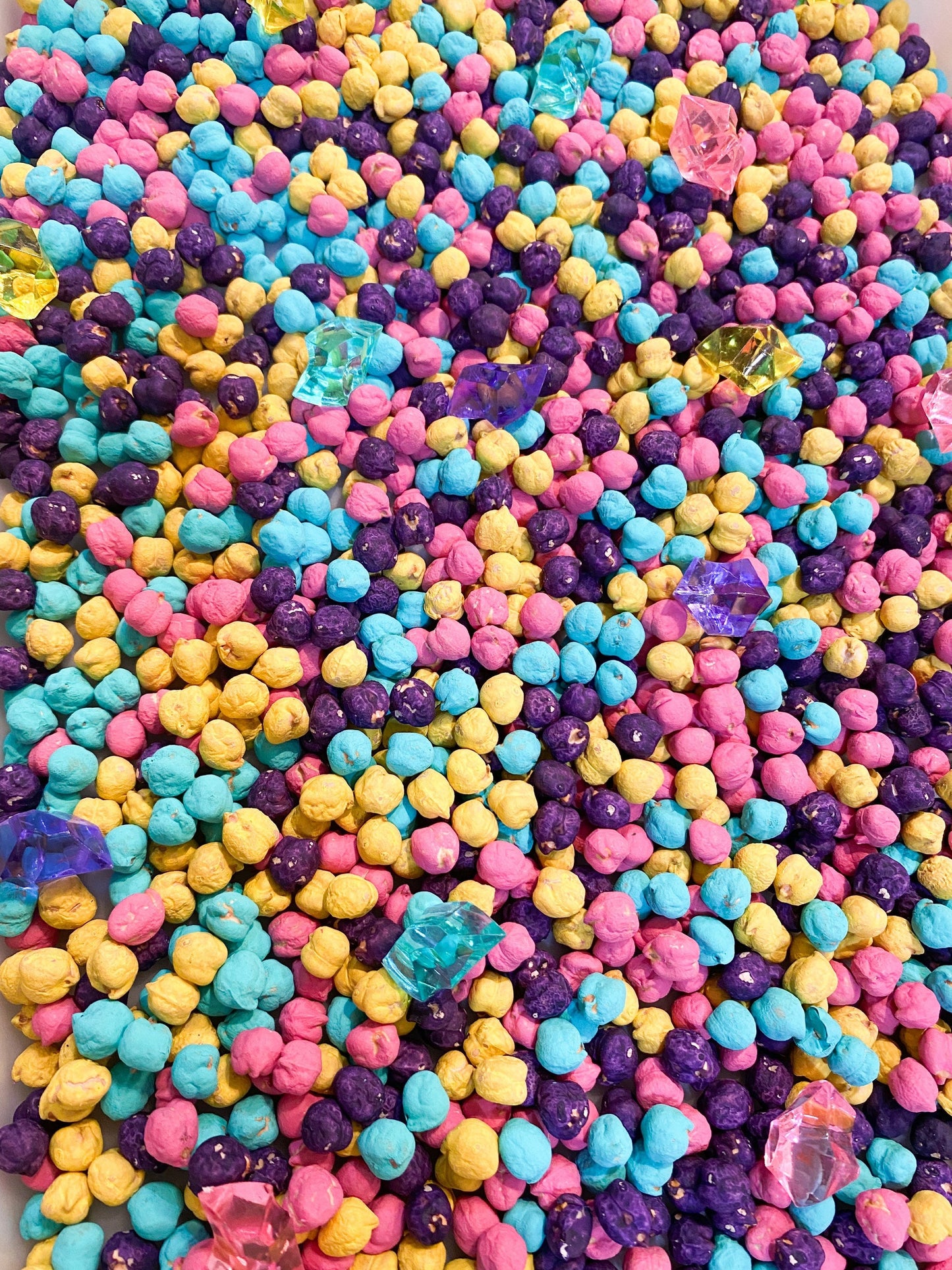 Rainbow Sensory Kit - Spring Sensory Bin - Coloured Chickpeas