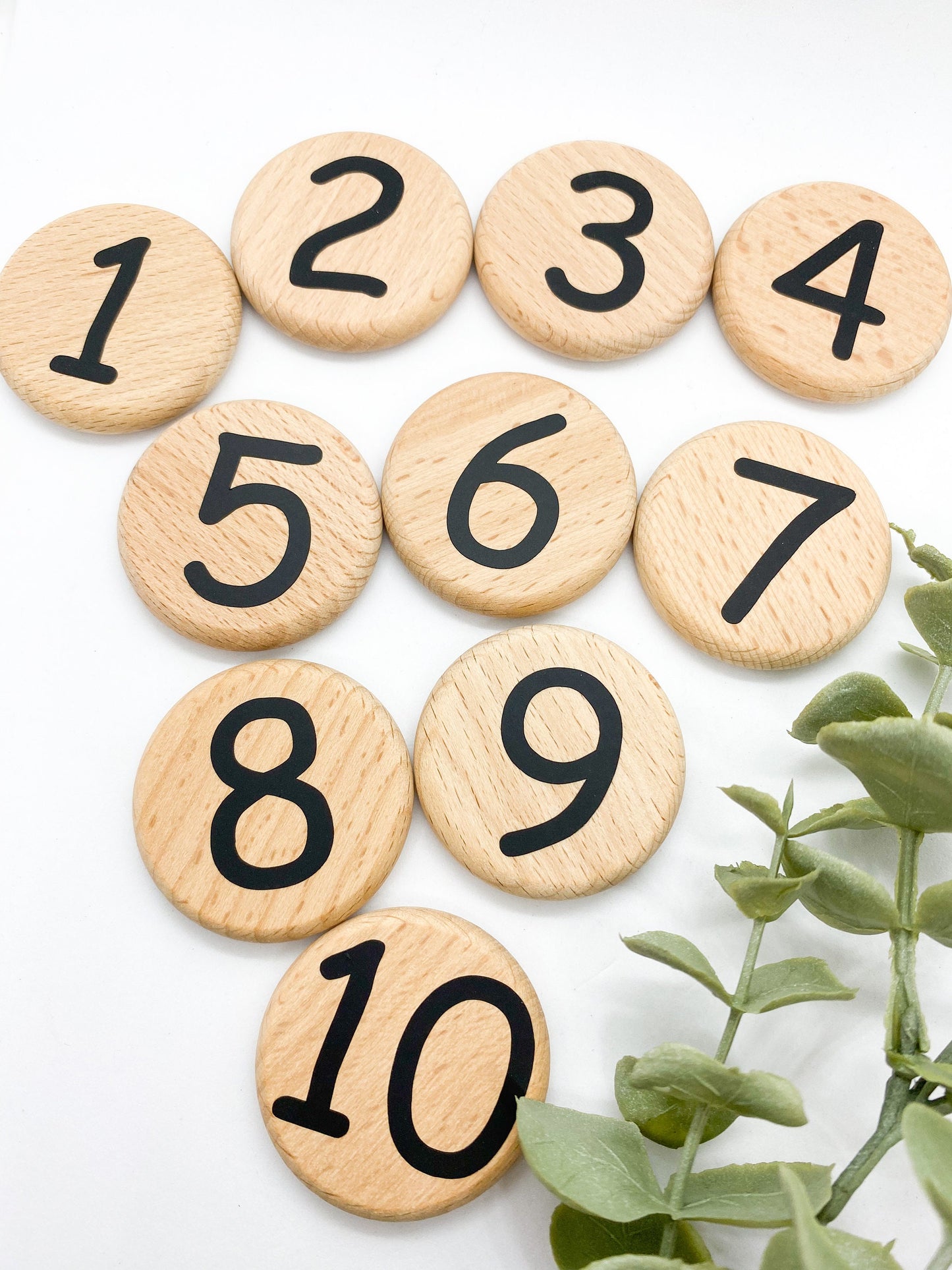 Wooden Math & Number Discs