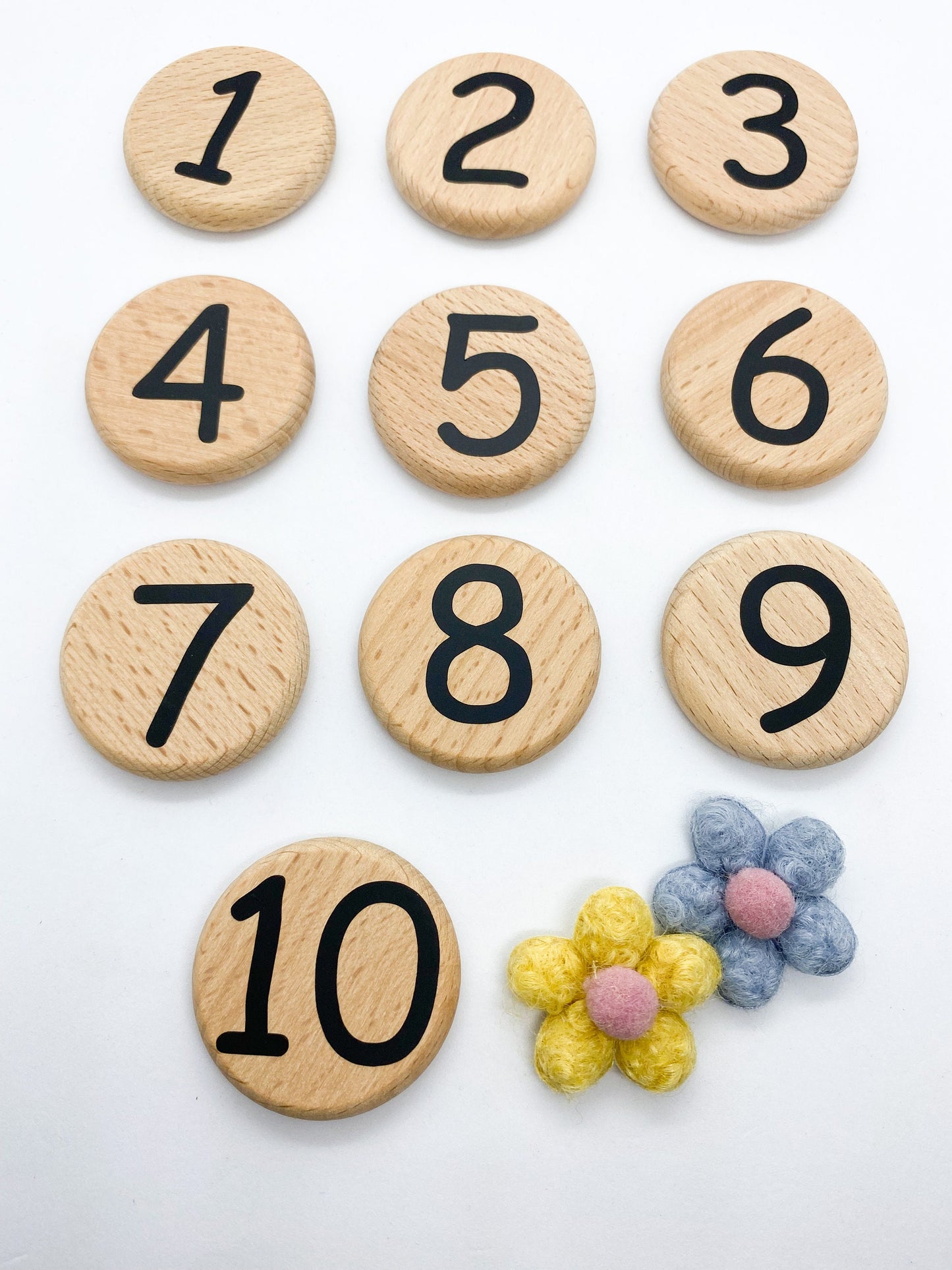 Wooden Math & Number Discs