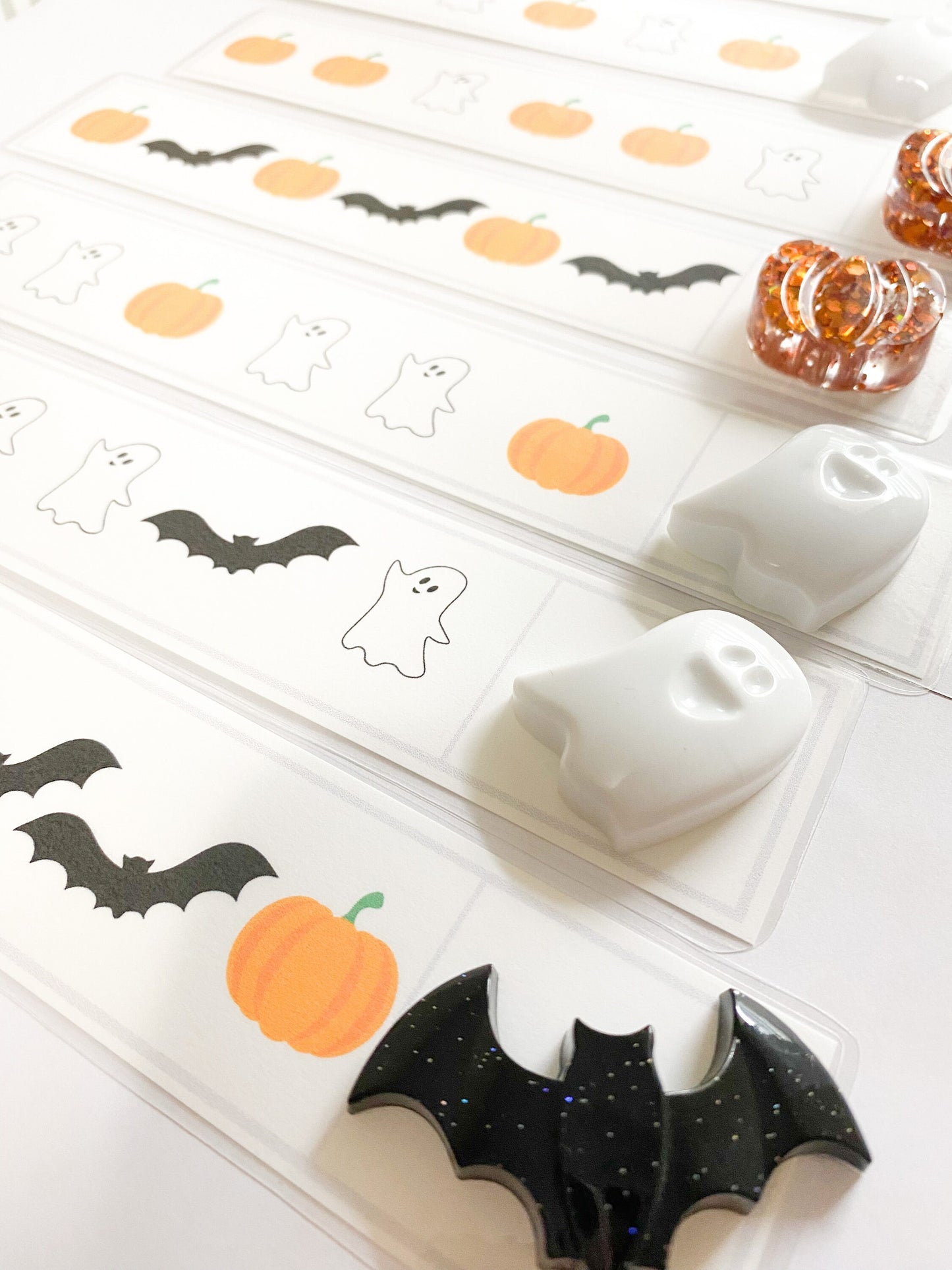 Halloween Resin Pattern Set- Resin Ghosts, Pumpkins and Bats- Halloween Patterns