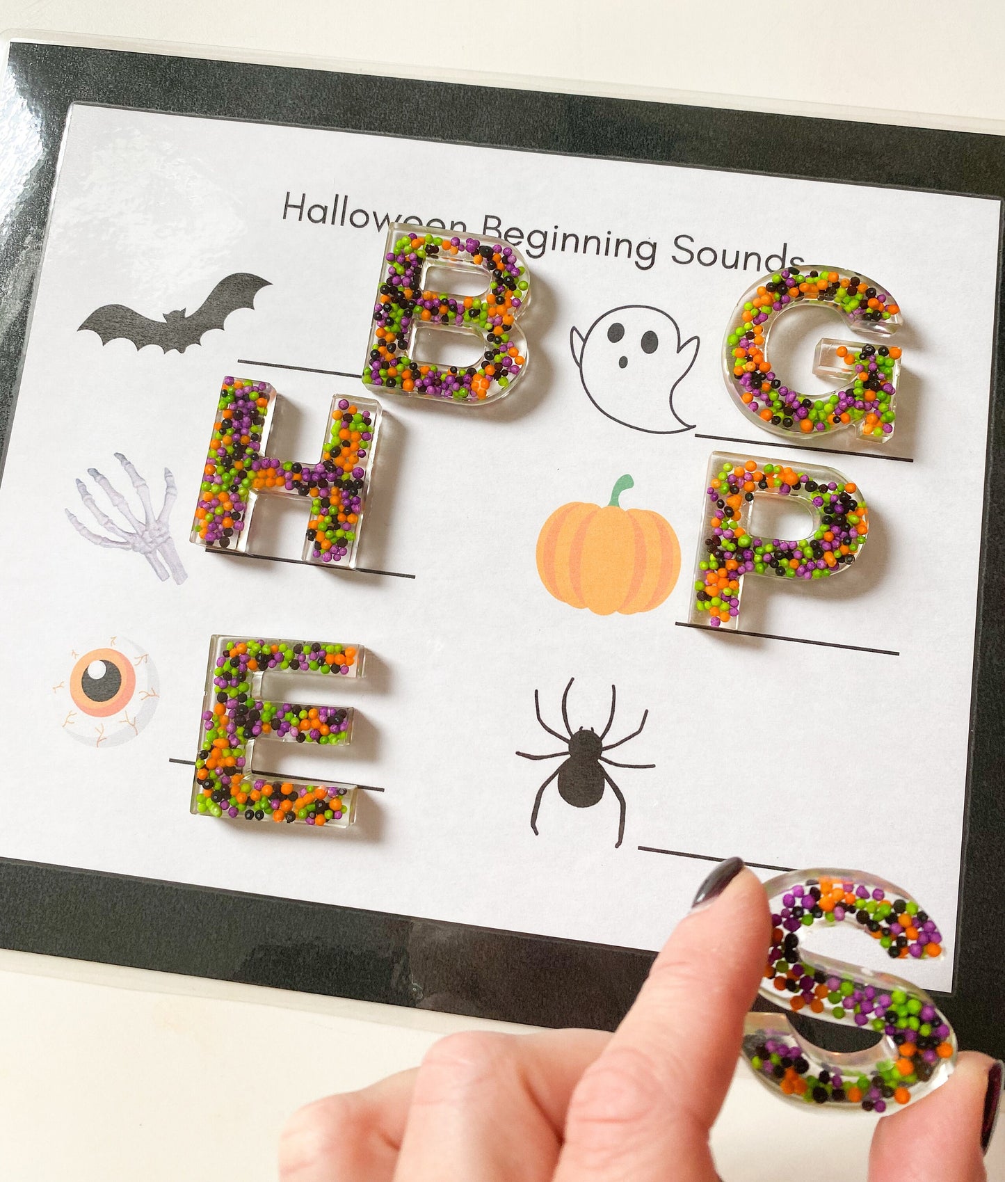 Halloween Math and Literacy Bundle - Witches Brew Recipe Cards, Write the Room Activity and Beginning Sounds