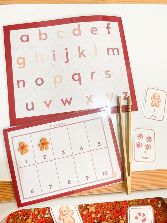 Gingerbread Themed Literacy & Math Bundle - Math Math Activities - Christmas ABC Activity