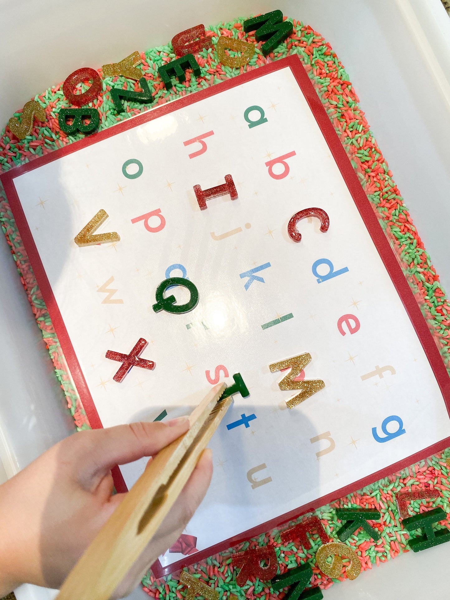 Christmas ABC Sensory Kit - Sensory Base Filler - ABC Resin Loose Parts - Resin Alphabet