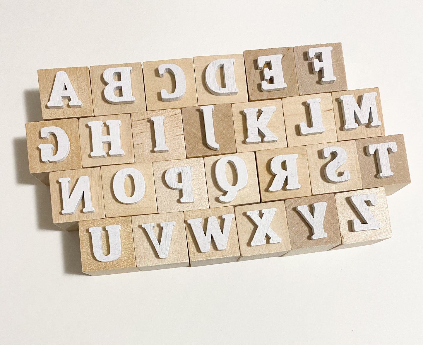 Alphabet Set Wooden Playdough Stamps - ABC Stamps