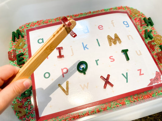 Christmas ABC Sensory Kit - Sensory Base Filler - ABC Resin Loose Parts - Resin Alphabet