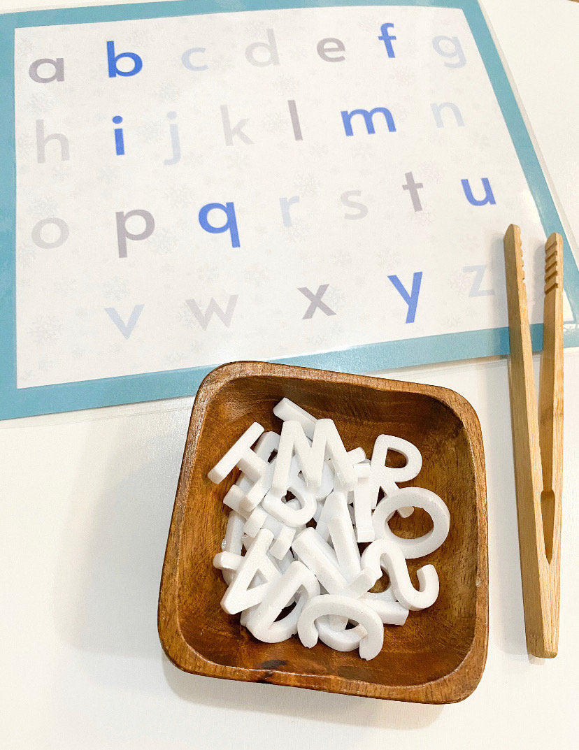 Winter ABC Sensory Kit - Sensory Base Filler - ABC Resin Loose Parts - Resin Alphabet